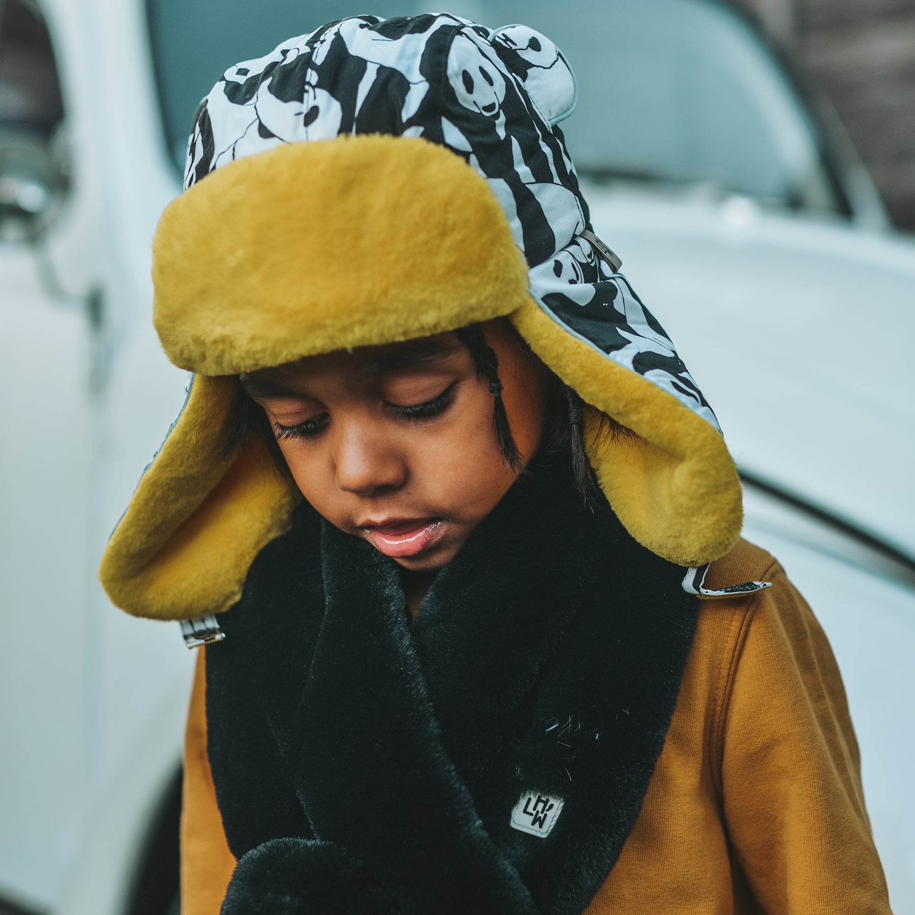 Yellow store winter hat