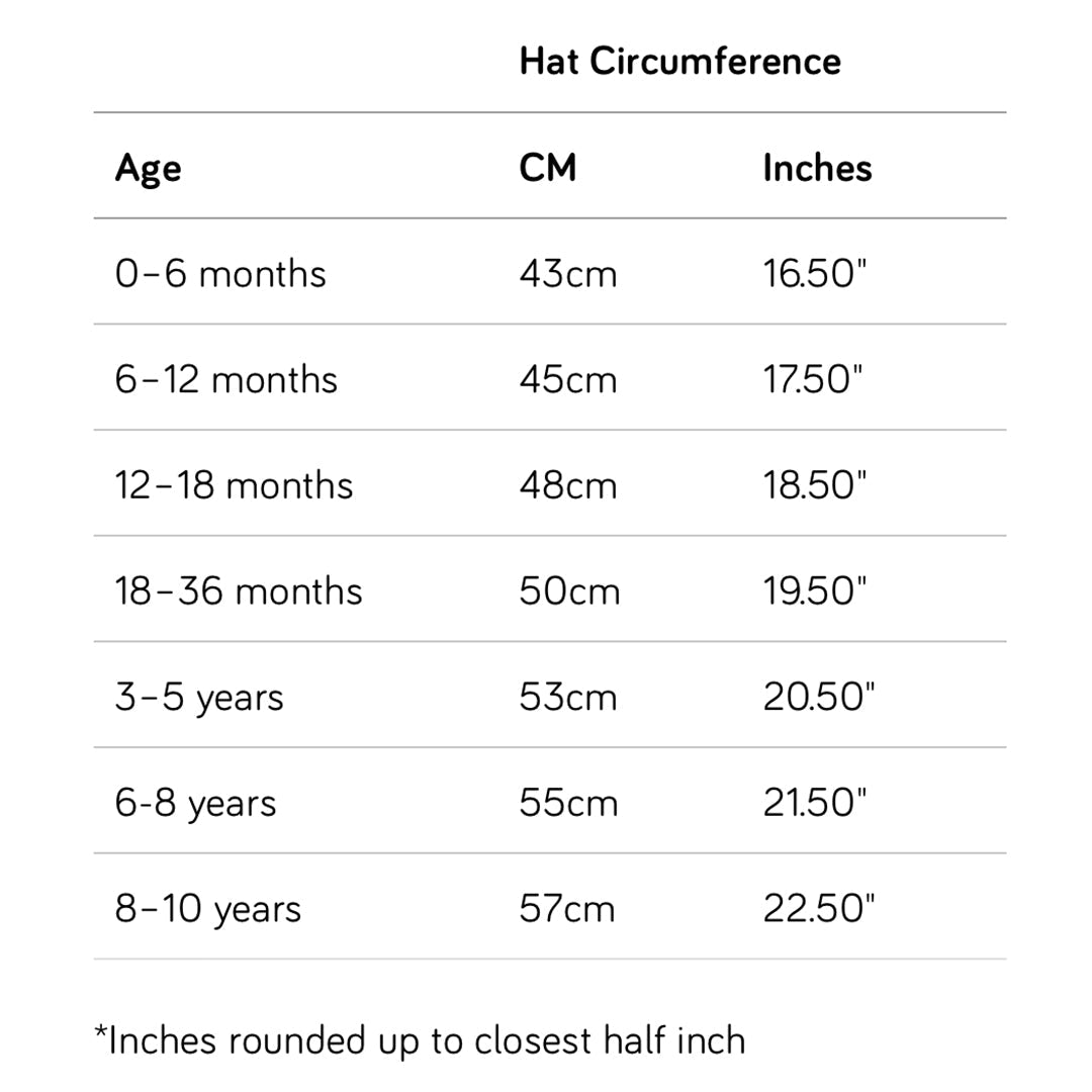 Boys cheap hat sizes