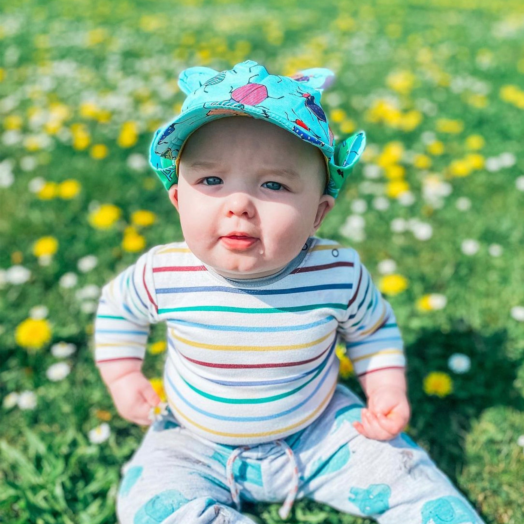 Baby boy sun hat 2025 with strap